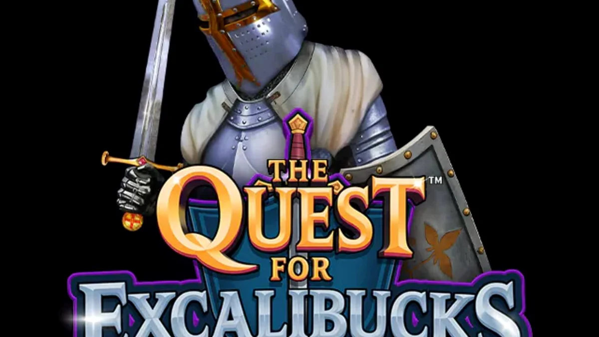 Interface do slot The Quest for Excalibucks em um smartphone
